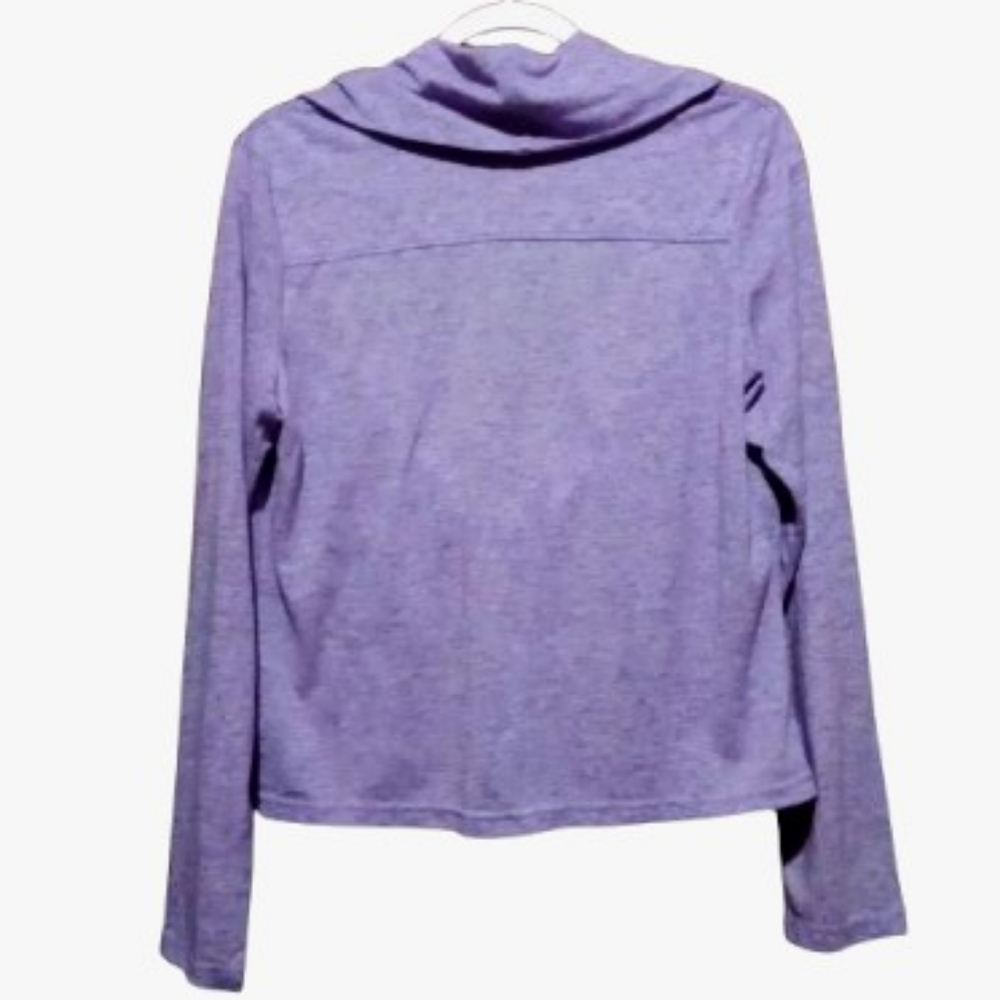 DASH by Kardashian Lavender Marled Drape Front Cardigan - Picture 2 of 8